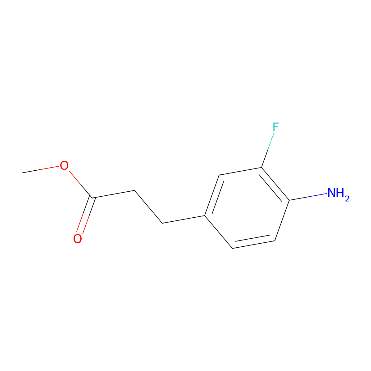 Methyl 3-(4-amino-3-fluorophenyl)propanoate molecular structure, CAS 1162676-48-3