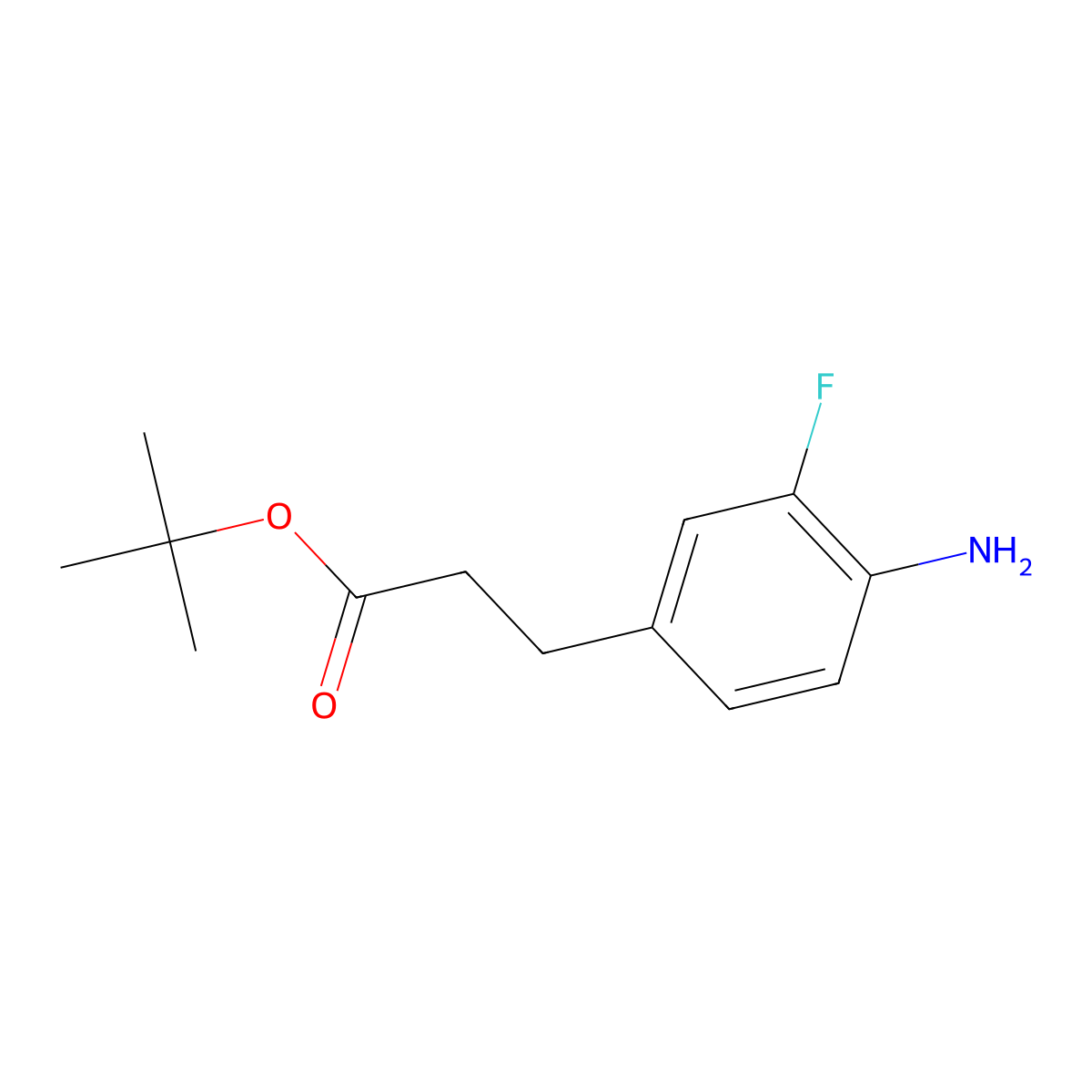 Tert-butyl 3-(4-amino-3-fluorophenyl)propanoate molecular structure, CAS 1162676-52-9