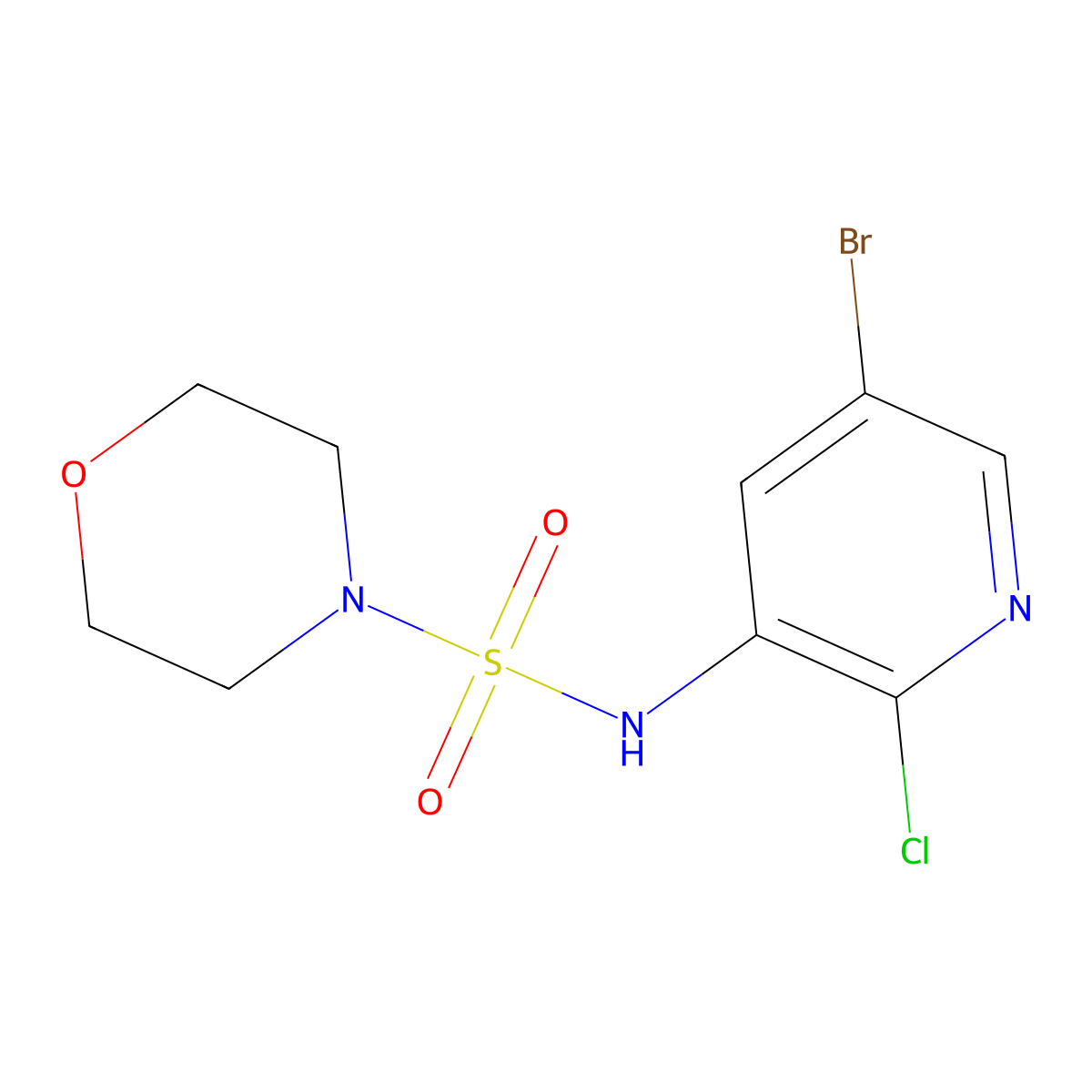 N-(5-bromo-2-chloropyridin-3-yl)morpholine-4-sulfonamide molecular structure, CAS 1162680-93-4