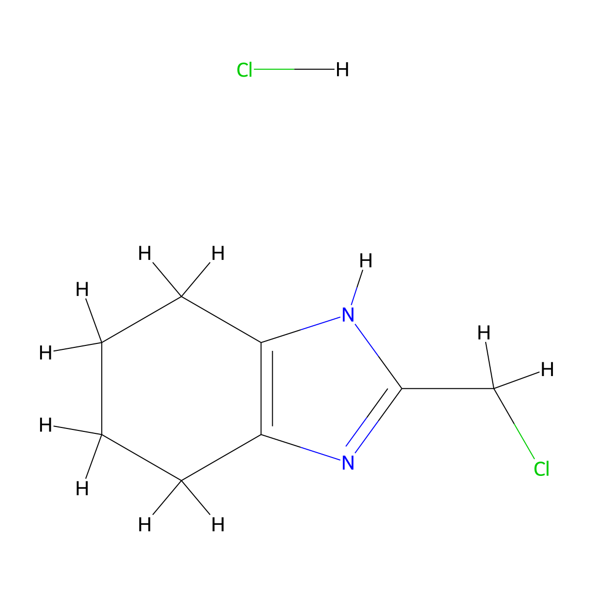 2-(chloromethyl)-4,5,6,7-tetrahydro-1H-benzimidazole hydrochloride molecular structure, CAS 116269-41-1