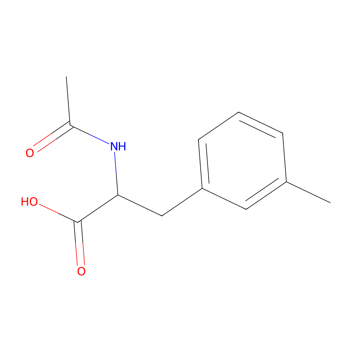 (2S)-2-acetamido-3-(3-methylphenyl)propanoic acid molecular structure, CAS 1162696-89-0