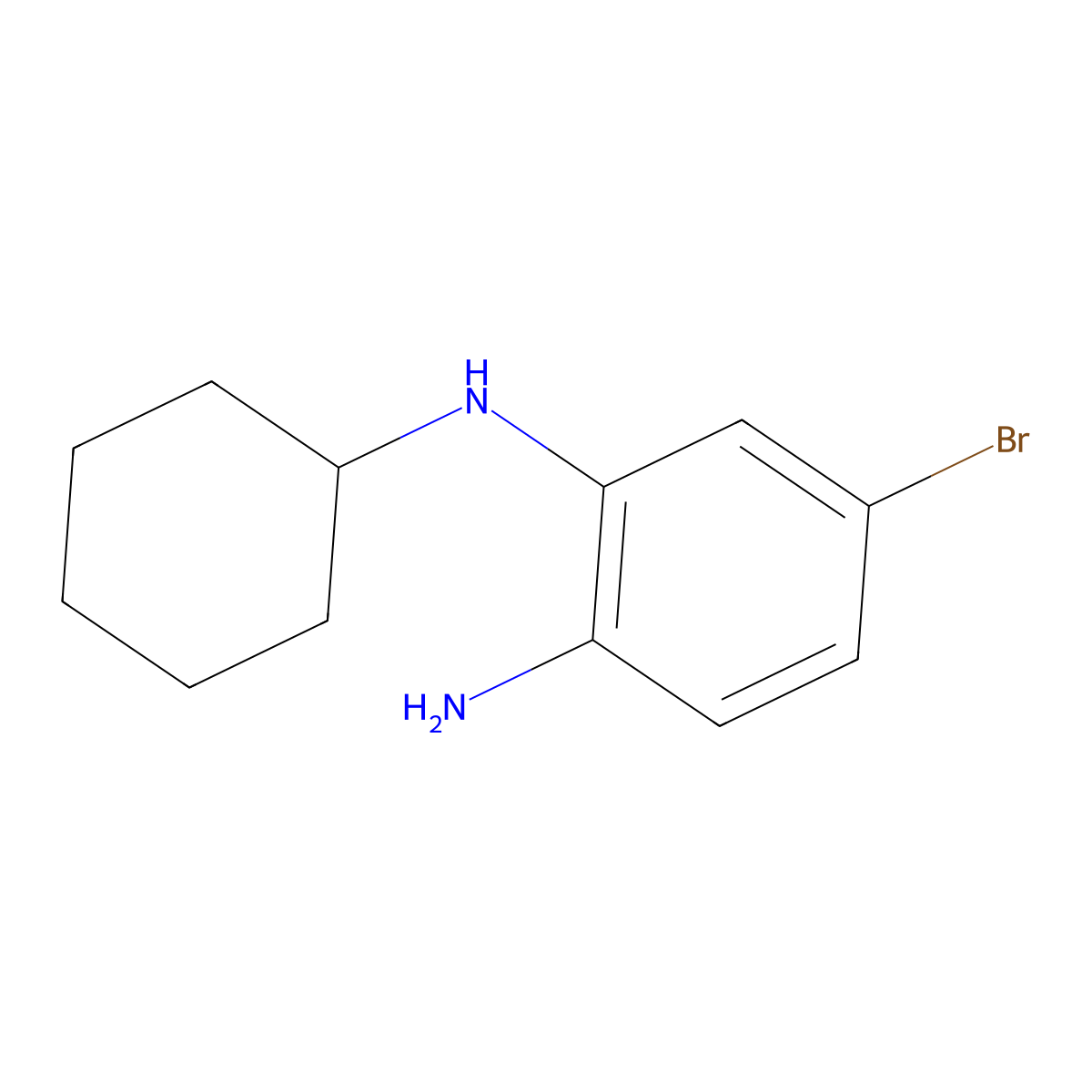 5-bromo-N1-cyclohexylbenzene-1,2-diamine molecular structure, CAS 1162697-04-2