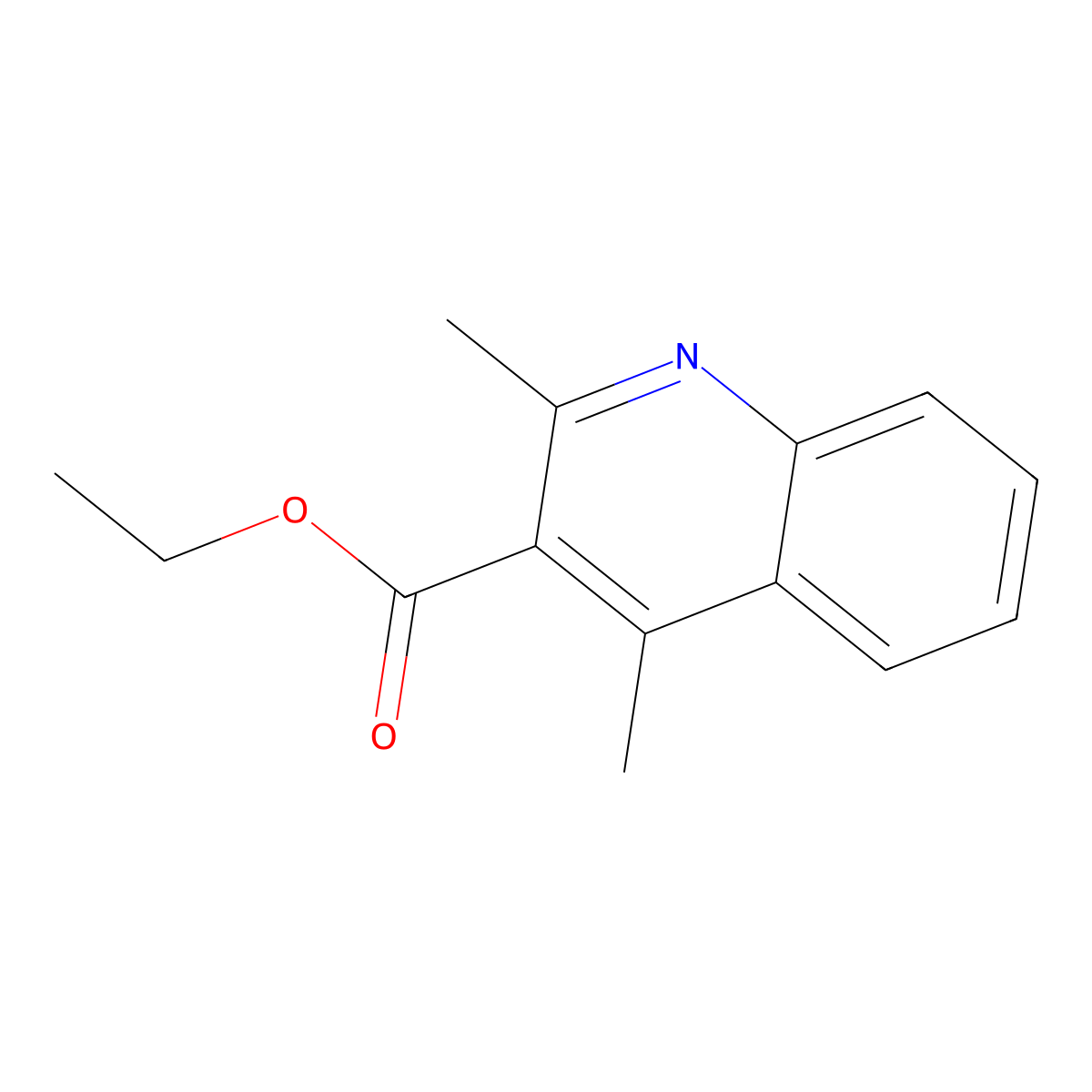 Ethyl 2,4-dimethylquinoline-3-carboxylate molecular structure, CAS 116270-38-3