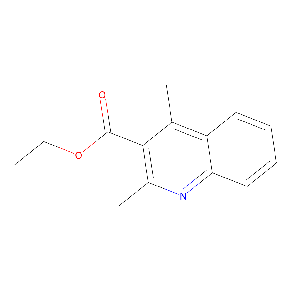Ethyl 2,4-dimethylquinoline-3-carboxylate molecular structure, CAS 116270-38-3
