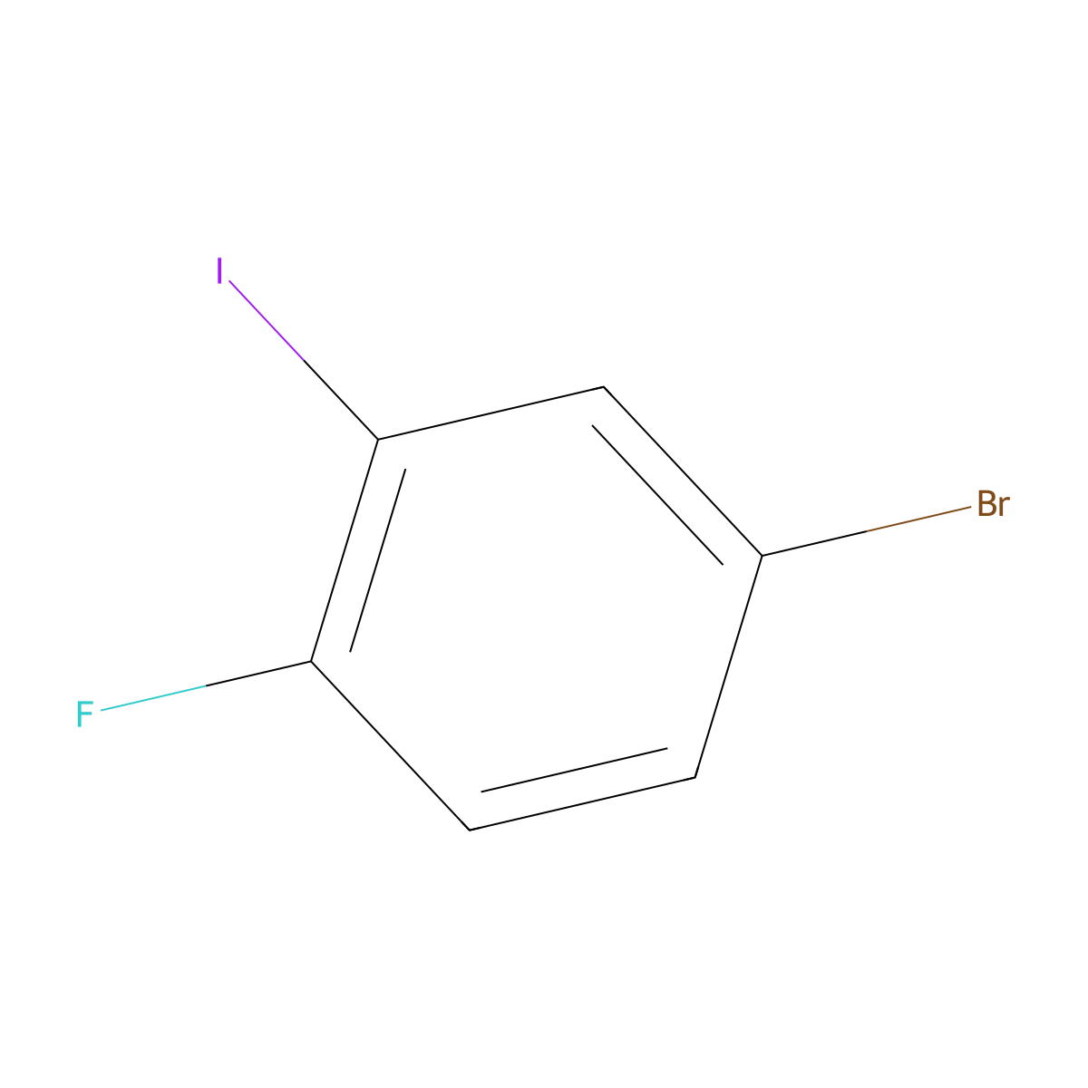 4-Bromo-1-fluoro-2-iodobenzene molecular structure, CAS 116272-41-4