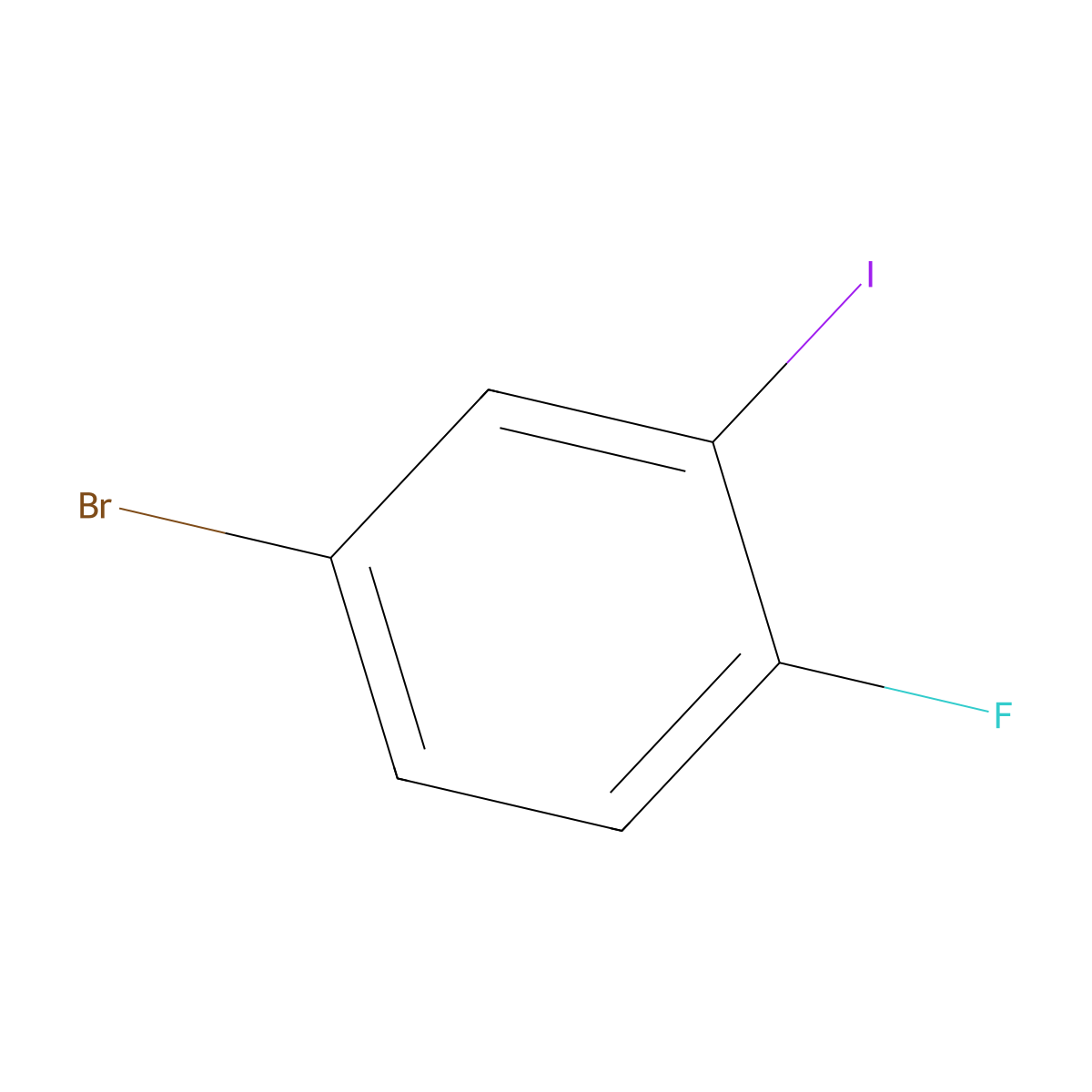 4-Bromo-1-fluoro-2-iodobenzene molecular structure, CAS 116272-41-4