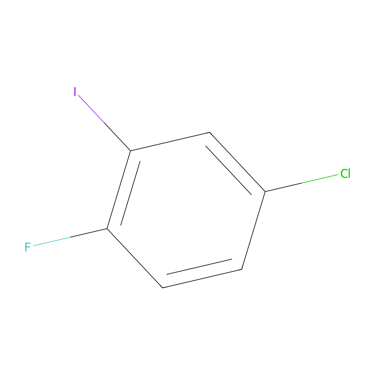 4-Chloro-1-fluoro-2-iodobenzene molecular structure, CAS 116272-42-5