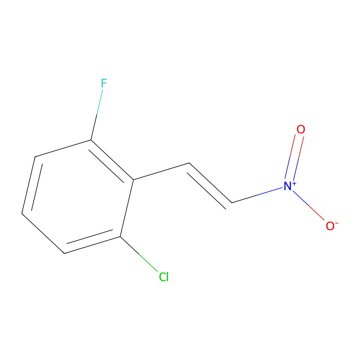 trans-2-Chloro-6-fluoro-beta-nitrostyrene molecular structure, CAS 116272-78-7