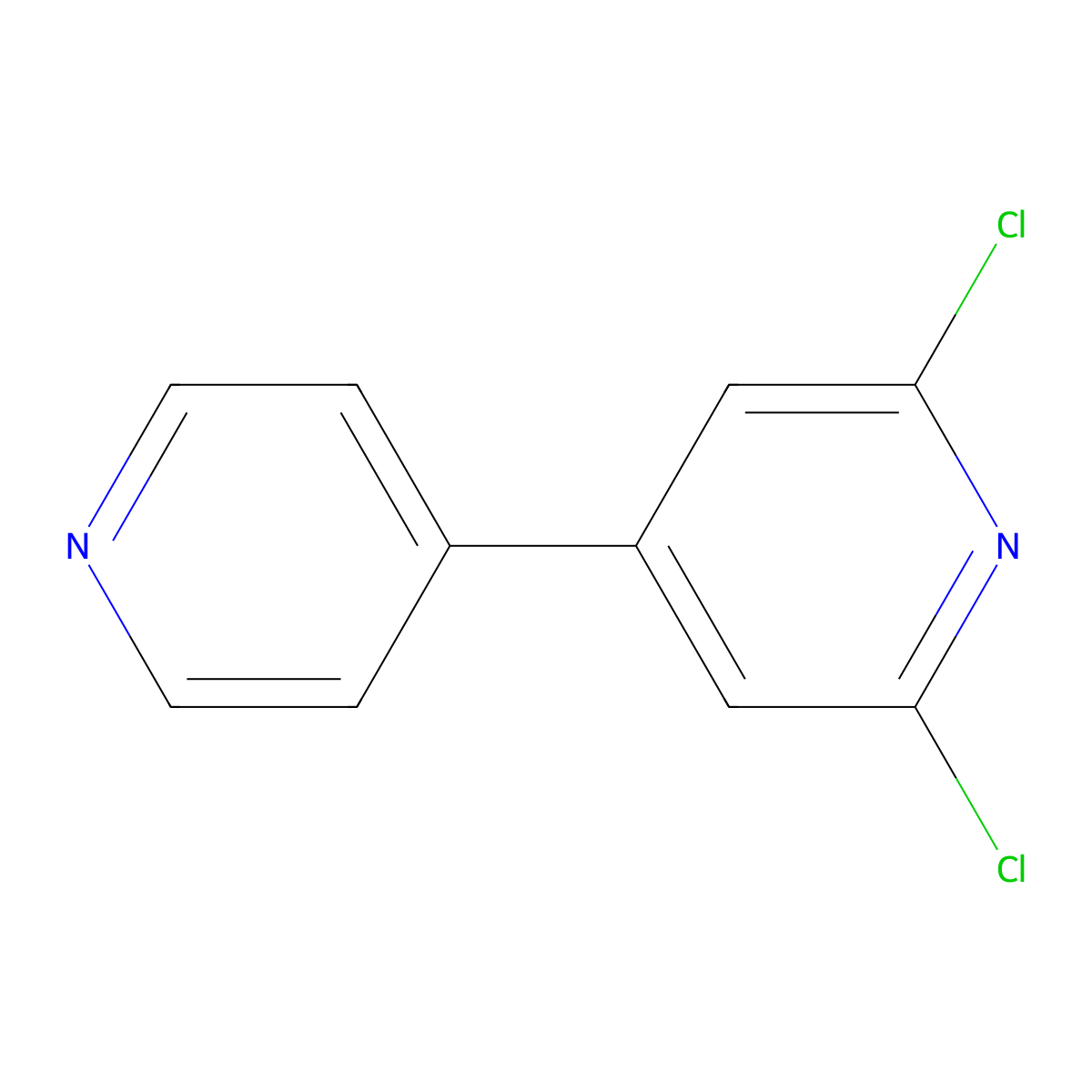 2,6-Dichloro-4,4'-bipyridine molecular structure, CAS 116273-61-1