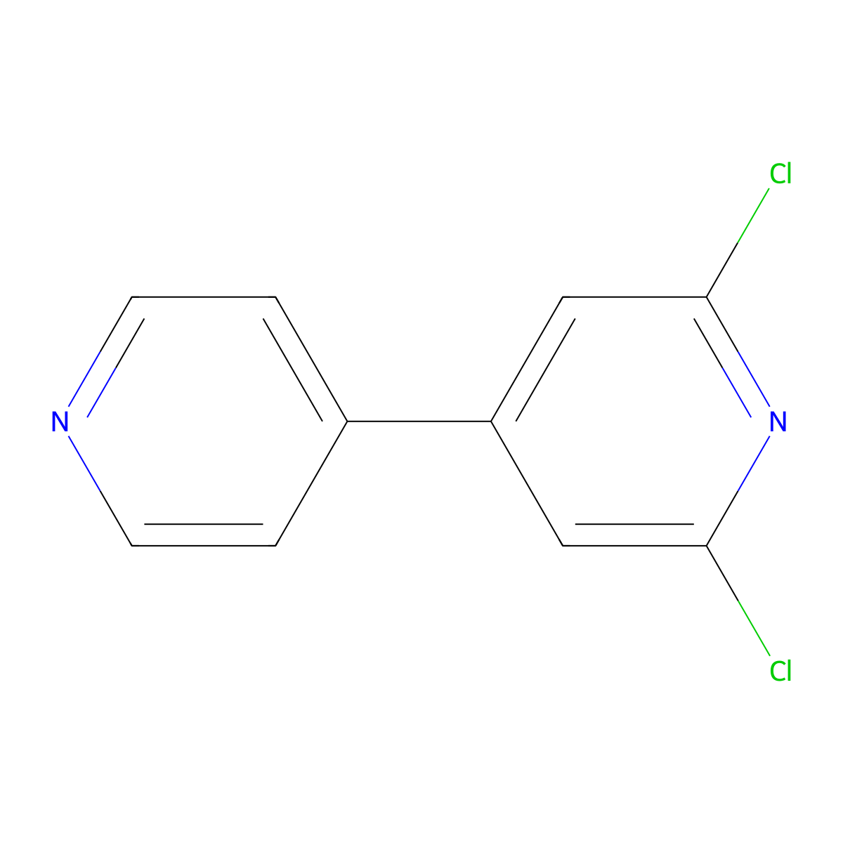 2,6-Dichloro-4,4'-bipyridine molecular structure, CAS 116273-61-1