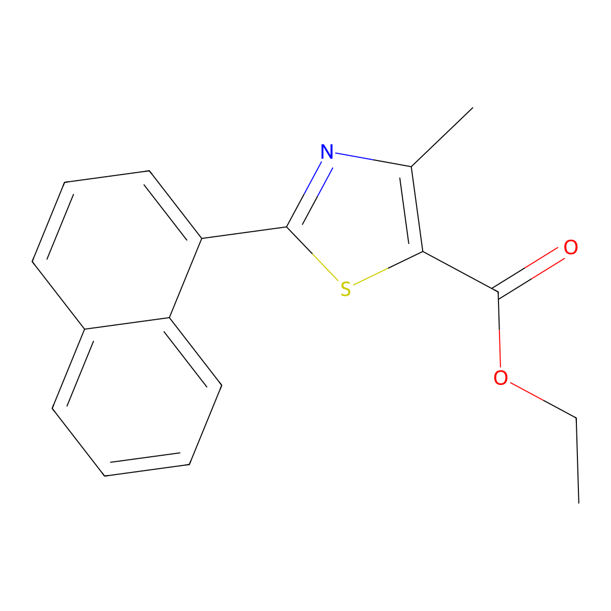 4-Methyl-2-(1-naphthalenyl)-5-thiazolecarboxylic acid ethyl ester molecular structure, CAS 1162765-68-5