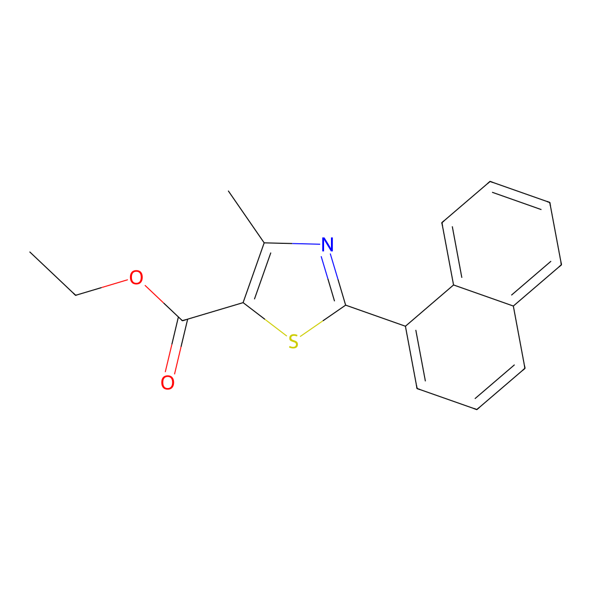 4-Methyl-2-(1-naphthalenyl)-5-thiazolecarboxylic acid ethyl ester molecular structure, CAS 1162765-68-5