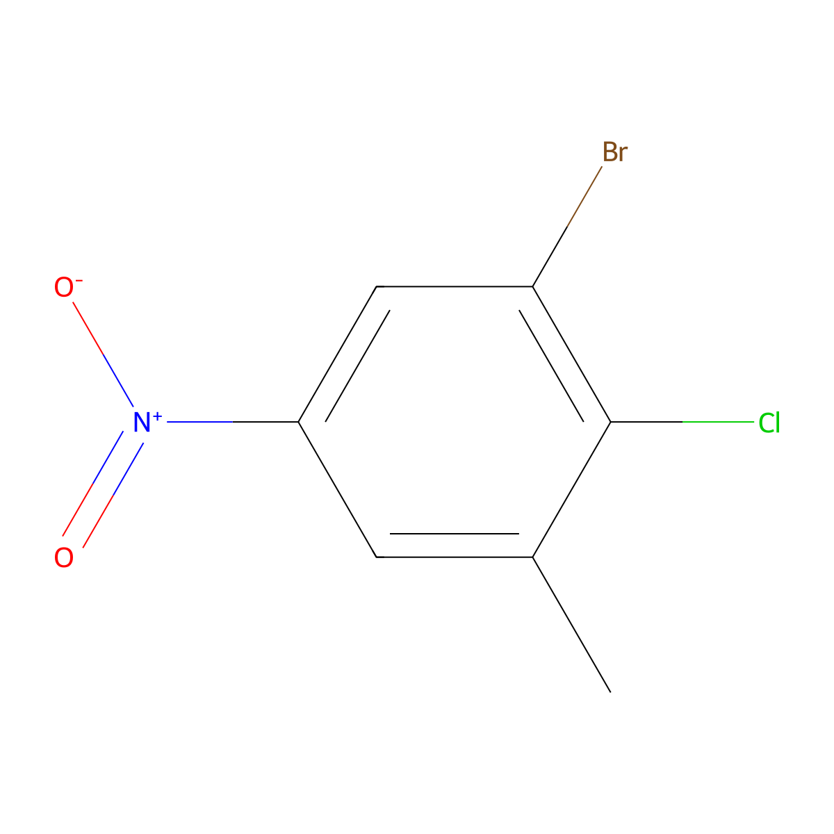 1-Bromo-2-chloro-3-methyl-5-nitrobenzene molecular structure, CAS 116277-60-2