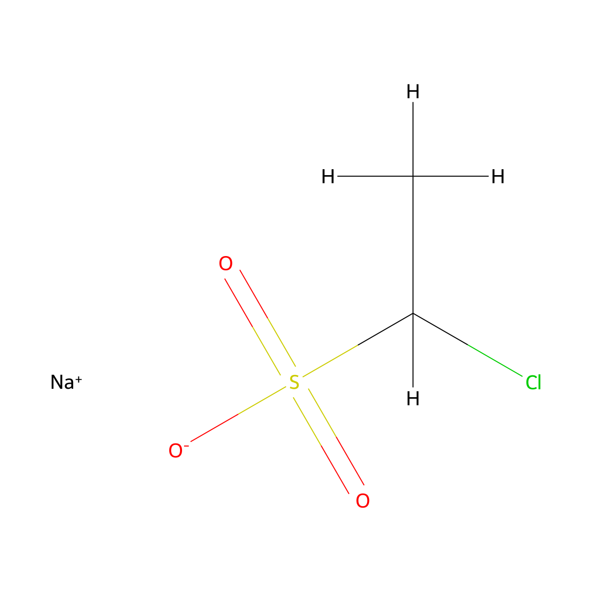 Alpha-chloroethane sulfonic acid molecular structure, CAS 116277-82-8