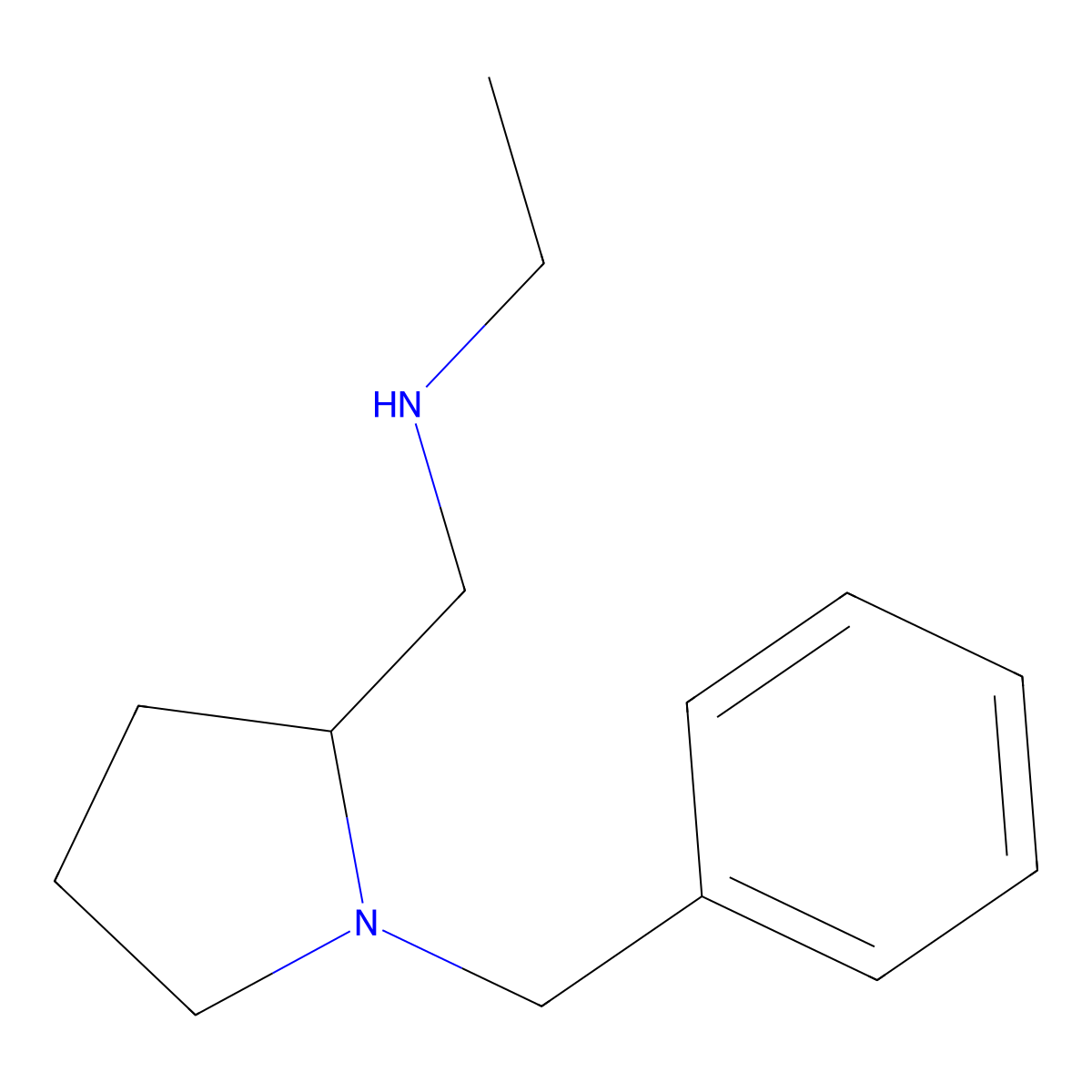 ((S)-1-Benzyl-pyrrolidin-2-ylmethyl)-ethyl-amine molecular structure, CAS 116279-36-8