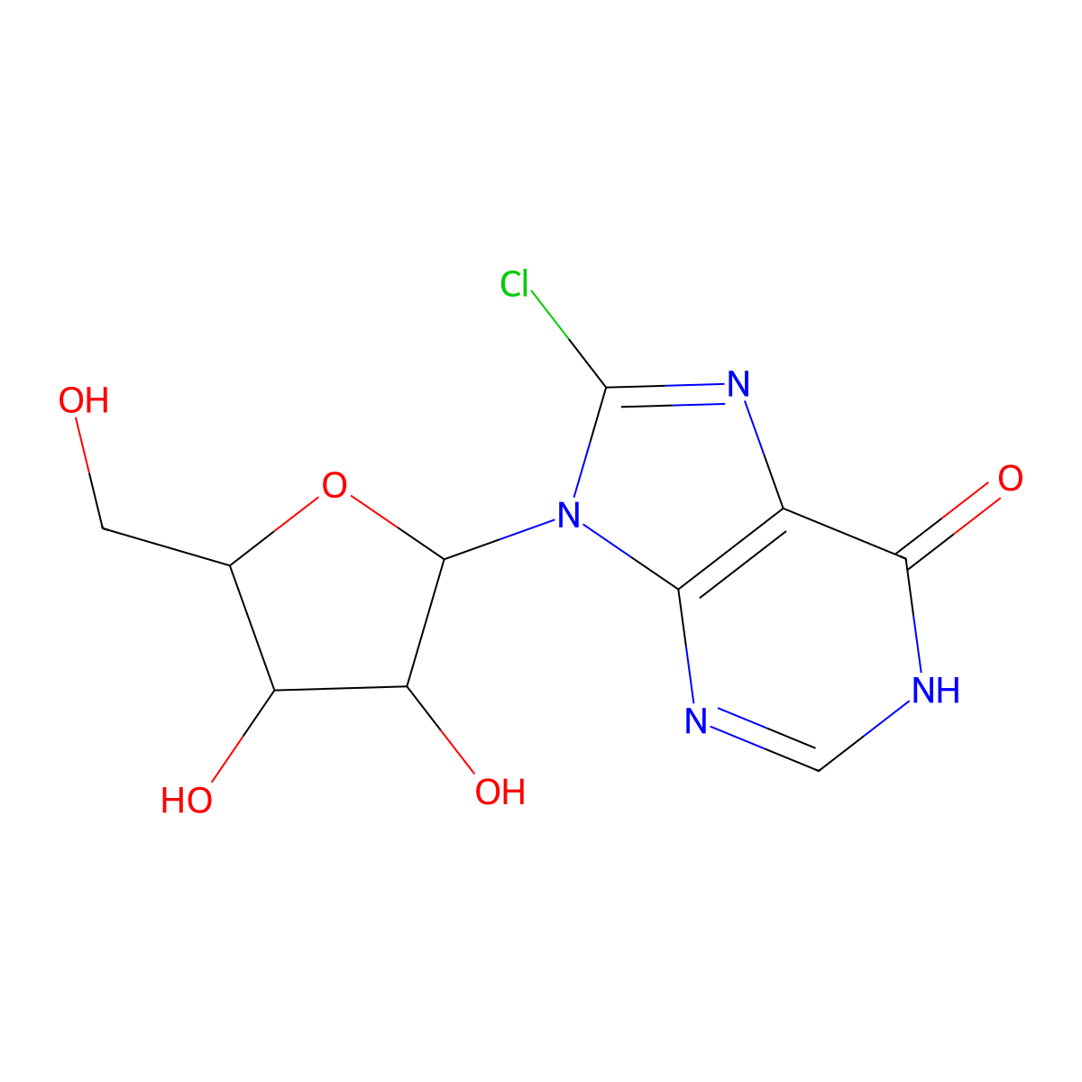 8-Chloro-inosine molecular structure, CAS 116285-77-9