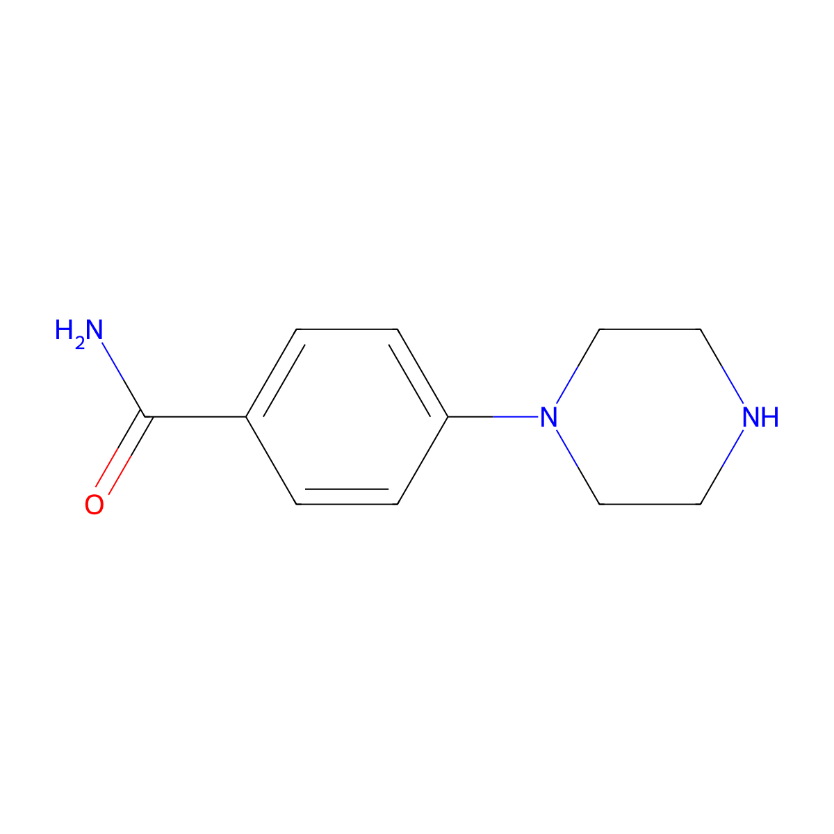 4-(1-Piperazinyl)benzamide molecular structure, CAS 116290-73-4