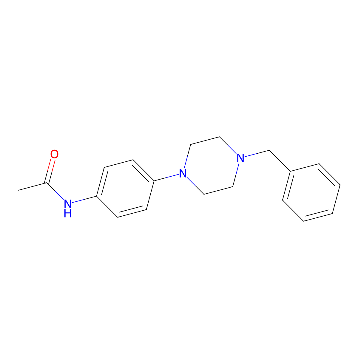 N-(4-(4-(Phenylmethyl)-1-piperazinyl)phenyl)acetamide molecular structure, CAS 116290-76-7