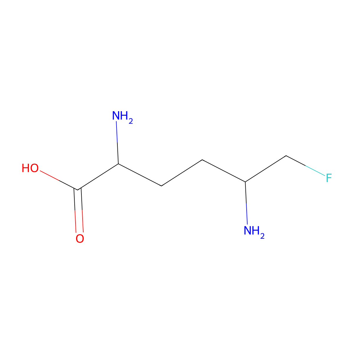 5-Fluoromethylornithine molecular structure, CAS 116292-10-5