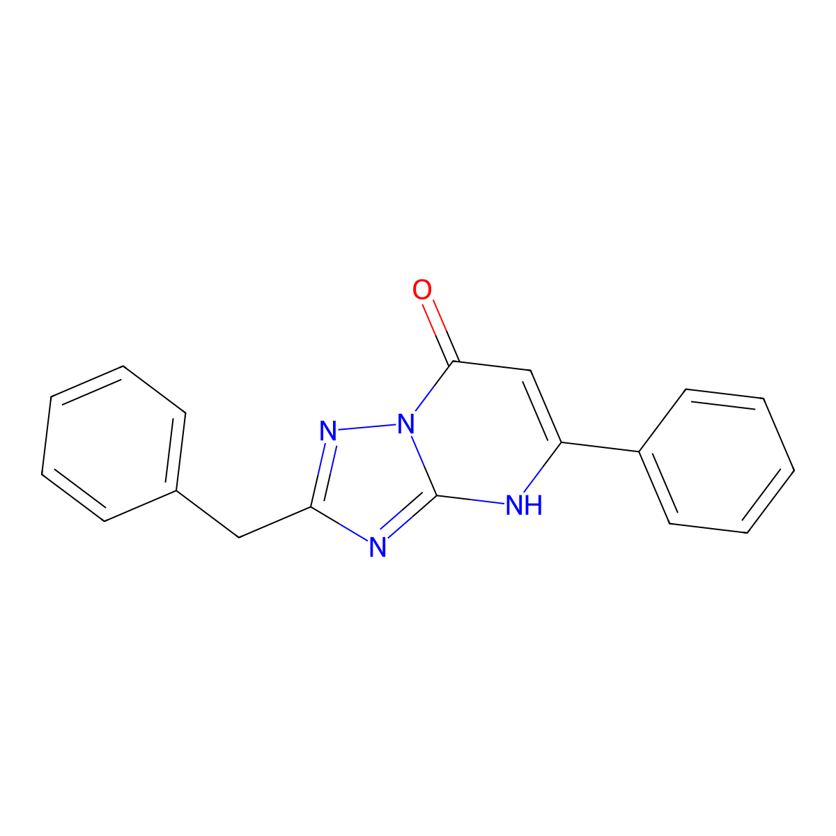 2-benzyl-5-phenyl[1,2,4]triazolo[1,5-a]pyrimidin-7(4H)-one molecular structure, CAS 116293-85-7