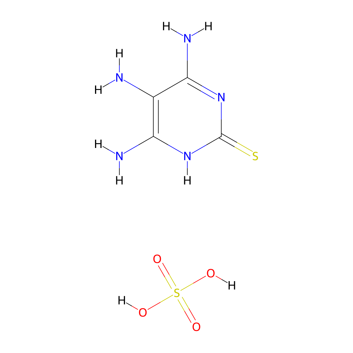 Sulfuric acid; triaminopyrimidine-2-thiol molecular structure, CAS 116295-66-0