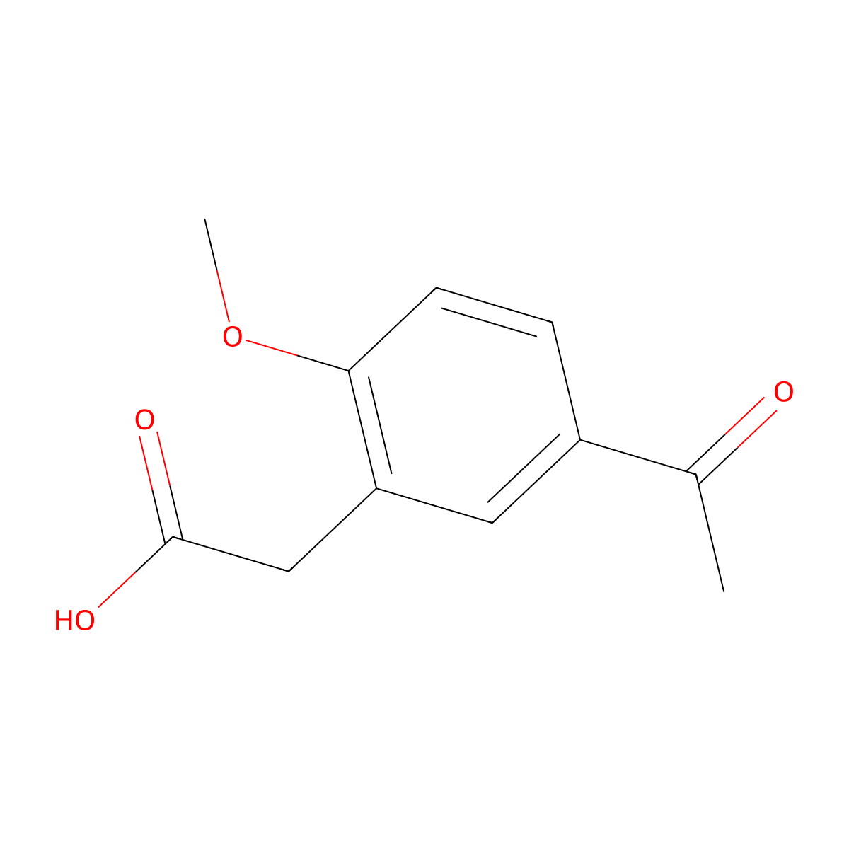 (5-Acetyl-2-methoxyphenyl)acetic acid molecular structure, CAS 116296-30-1