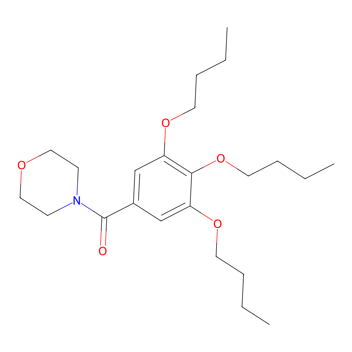Morpholine, 4-(3,4,5-tributoxybenzoyl)- molecular structure, CAS 116297-10-0