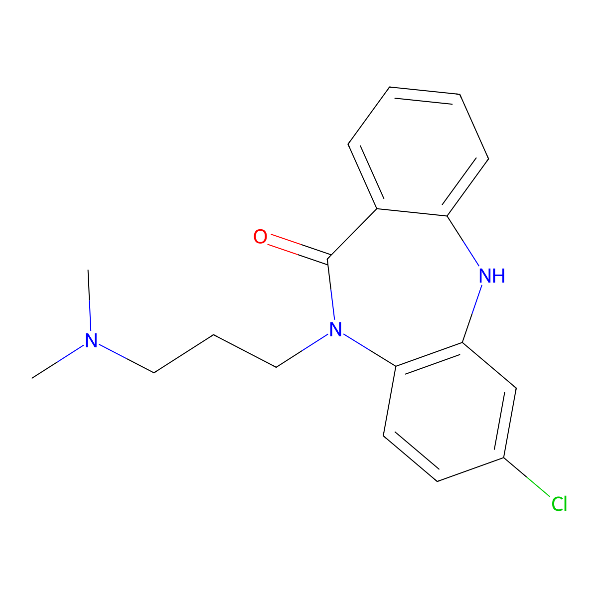 5H-Dibenzo(b,e)(1,4)diazepin-11-one, 10,11-dihydro-7-chloro-10-(3-(dimethylamino)propyl)- molecular structure, CAS 1163-09-3