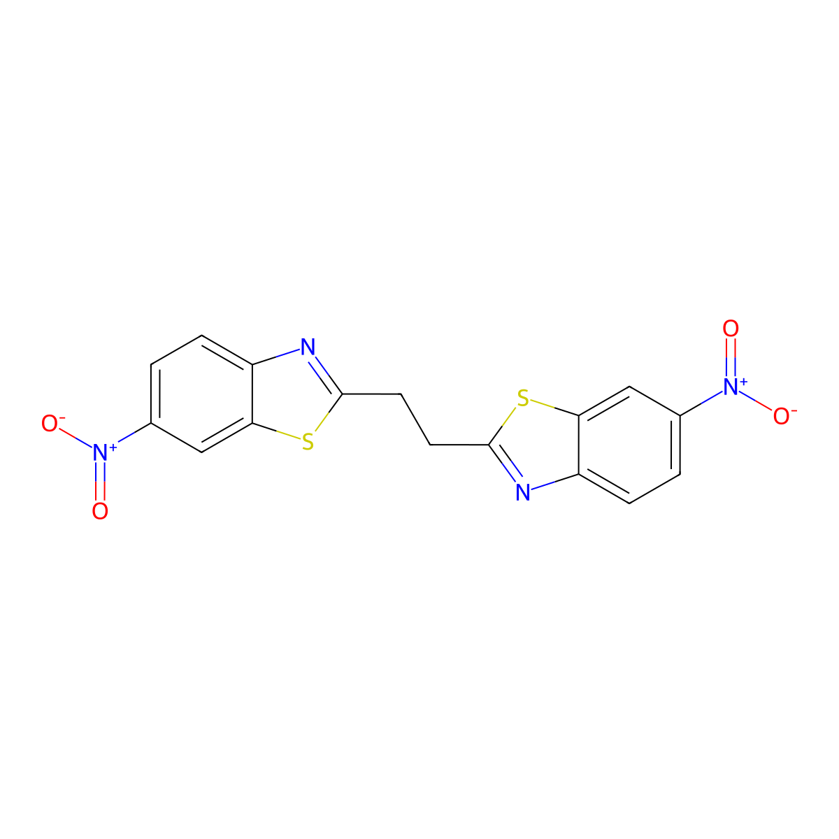 6-Nitro-2-[2-(6-nitro-1,3-benzothiazol-2-yl)ethyl]-1,3-benzothiazole molecular structure, CAS 116307-22-3