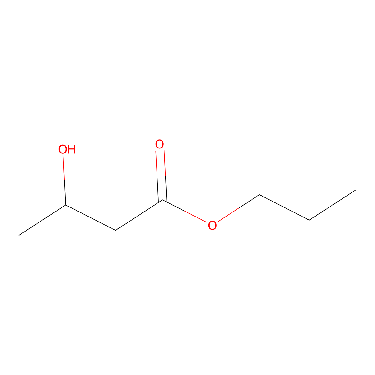 Propyl butanoate, 3-hydroxy molecular structure, CAS 116310-04-4