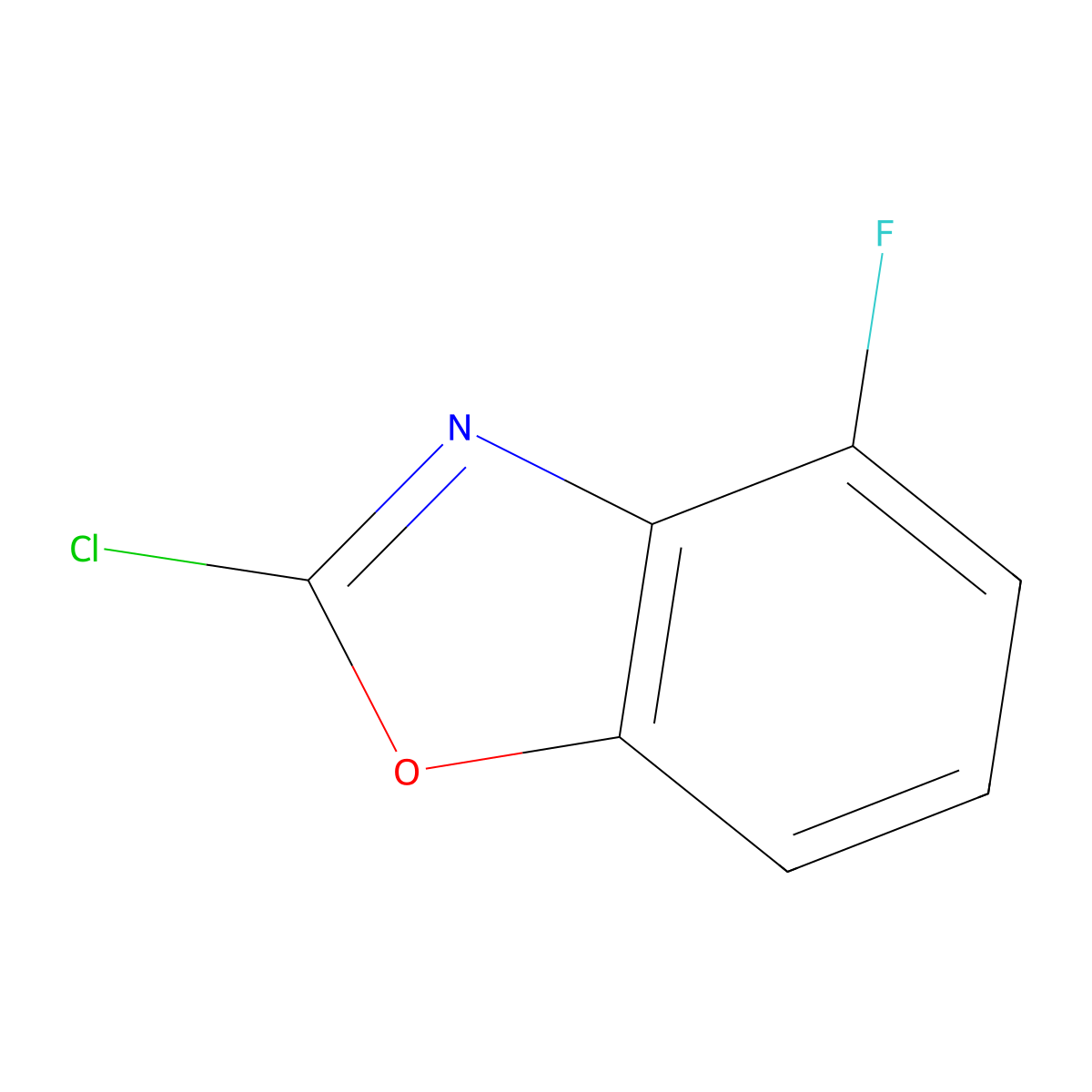 2-Chloro-4-fluoro-1,3-benzoxazole molecular structure, CAS 1163123-39-4