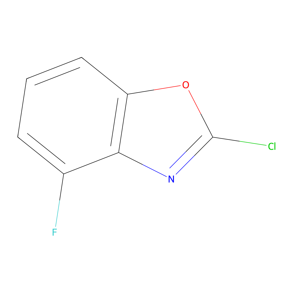 2-Chloro-4-fluoro-1,3-benzoxazole molecular structure, CAS 1163123-39-4