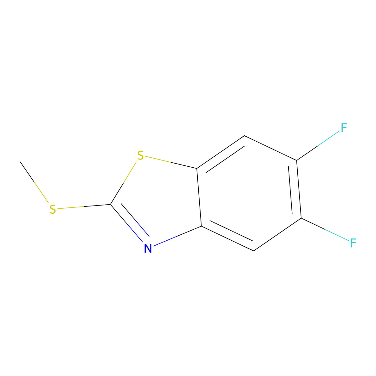 5,6-Difluoro-2-(methylsulfanyl)-1,3-benzothiazole molecular structure, CAS 1163123-55-4
