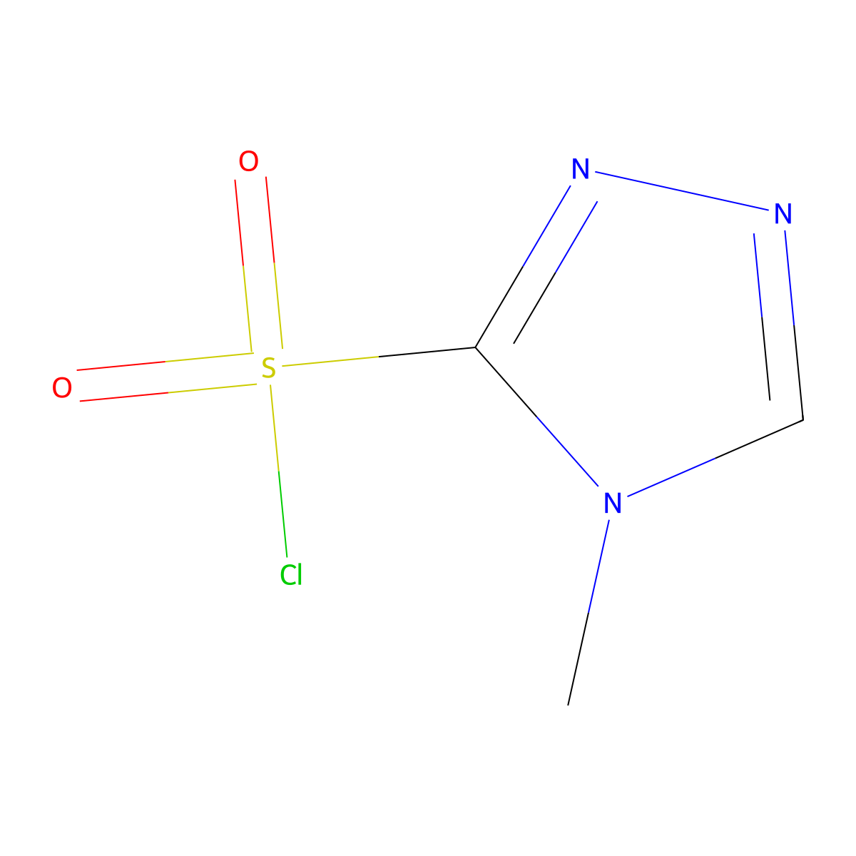 4-methyl-4H-1,2,4-triazole-3-sulfonyl chloride molecular structure, CAS 1163139-41-0
