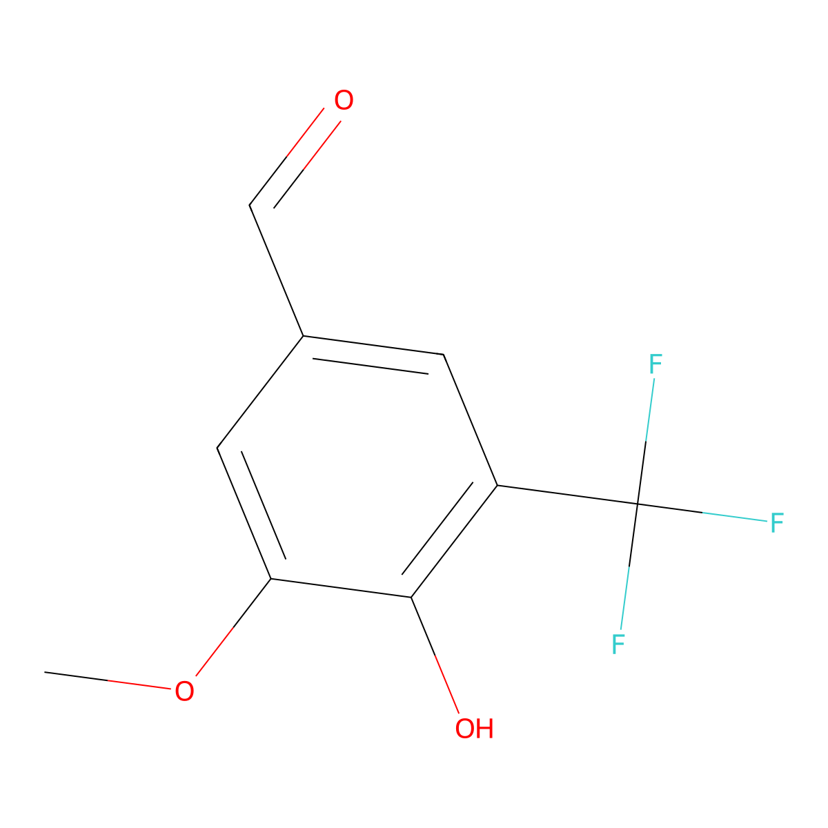 4-Hydroxy-3-methoxy-5-(trifluoromethyl)benzaldehyde molecular structure, CAS 116314-60-4