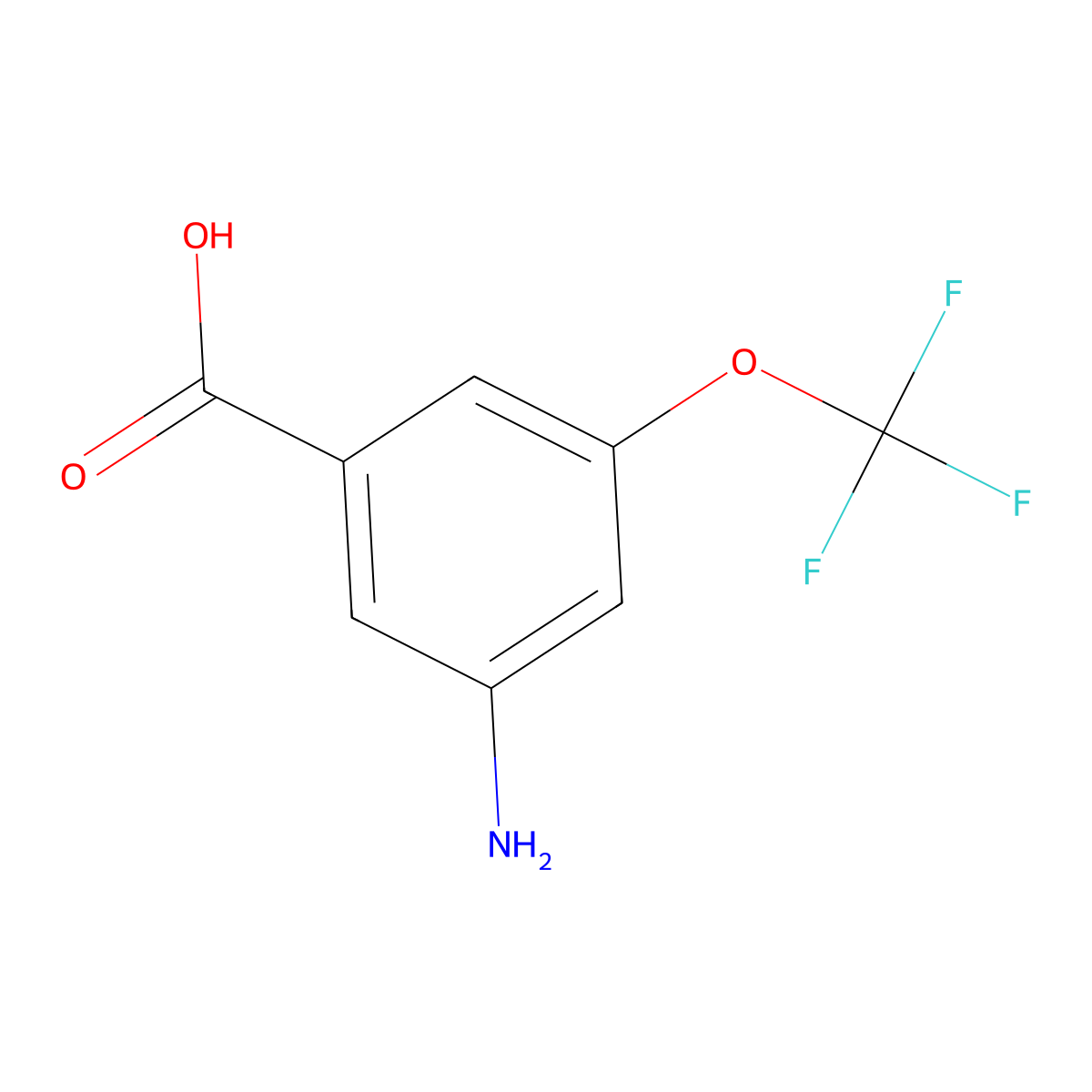 3-Amino-5-(trifluoromethoxy)benzoic acid molecular structure, CAS 1163141-31-8