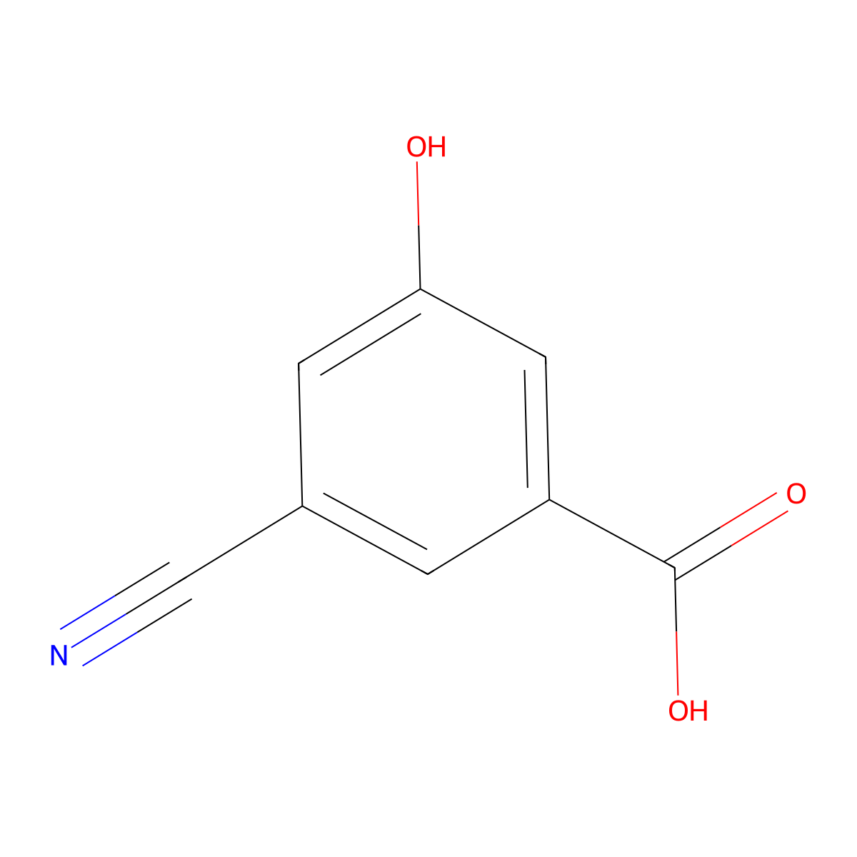 3-Cyano-5-hydroxybenzoic acid molecular structure, CAS 1163141-57-8