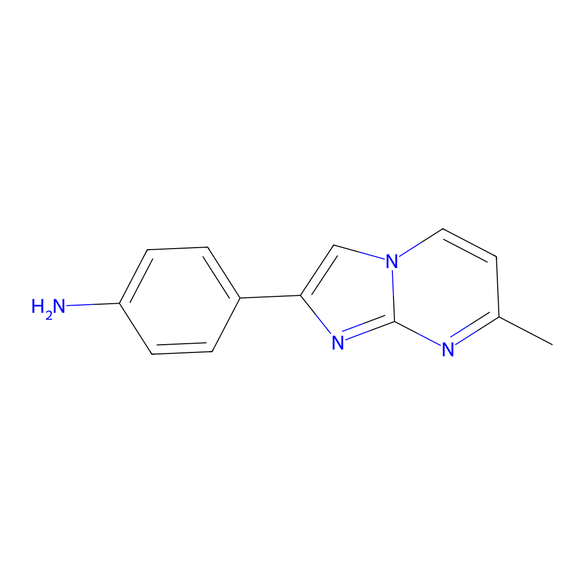 4-(7-Methylimidazo[1,2-a]pyrimidin-2-yl)aniline molecular structure, CAS 1163179-55-2
