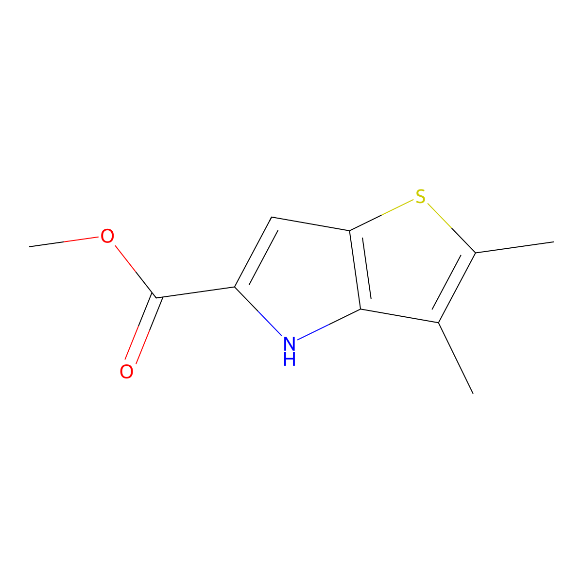 methyl 2,3-dimethyl-4H-thieno[3,2-b]pyrrole-5-carboxylate molecular structure, CAS 1163183-74-1