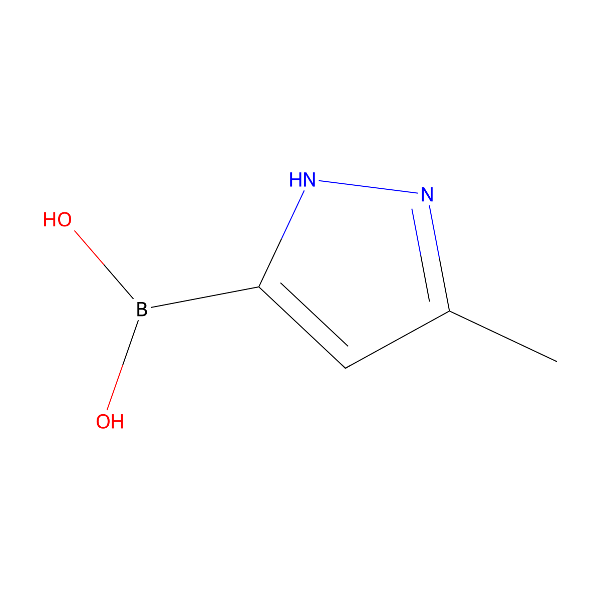 (5-Methyl-1H-pyrazol-3-yl)boronic acid molecular structure, CAS 1163248-54-1