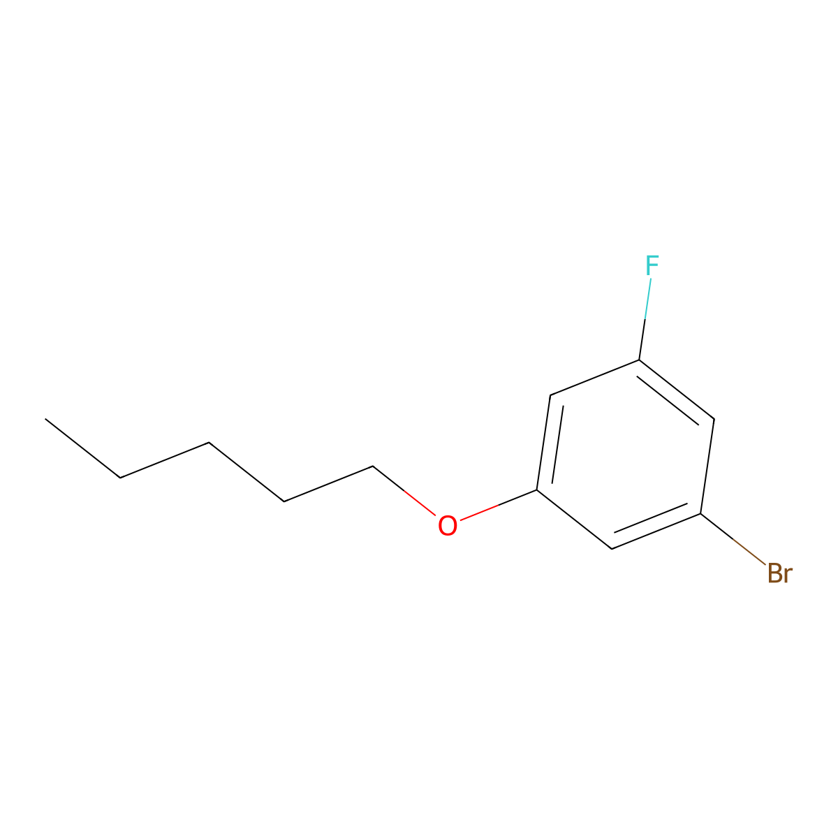 1-Bromo-3-fluoro-5-(pentyloxy)benzene molecular structure, CAS 1163249-89-5