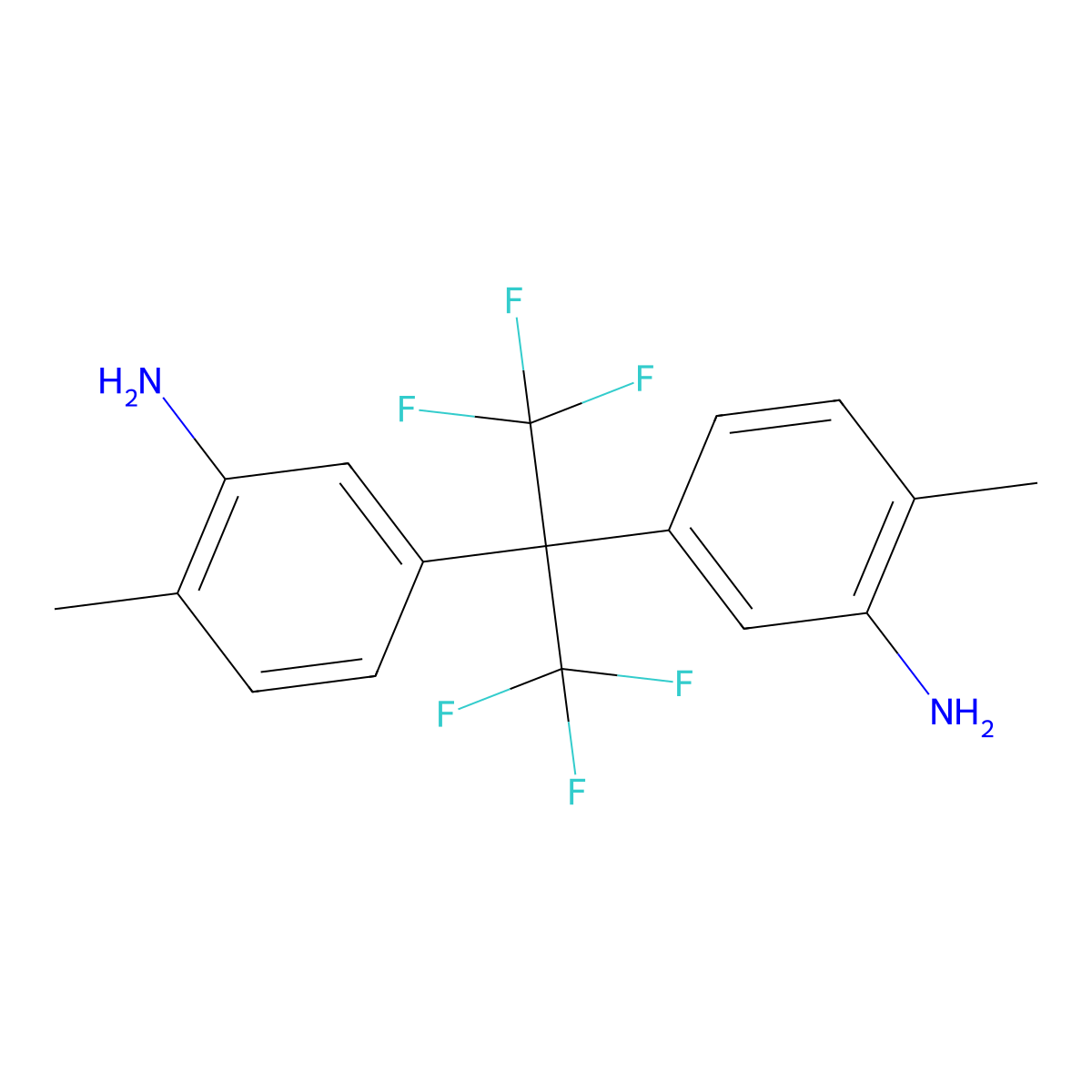 2,2-Bis(3-amino-4-methylphenyl)hexafluoropropane molecular structure, CAS 116325-74-7
