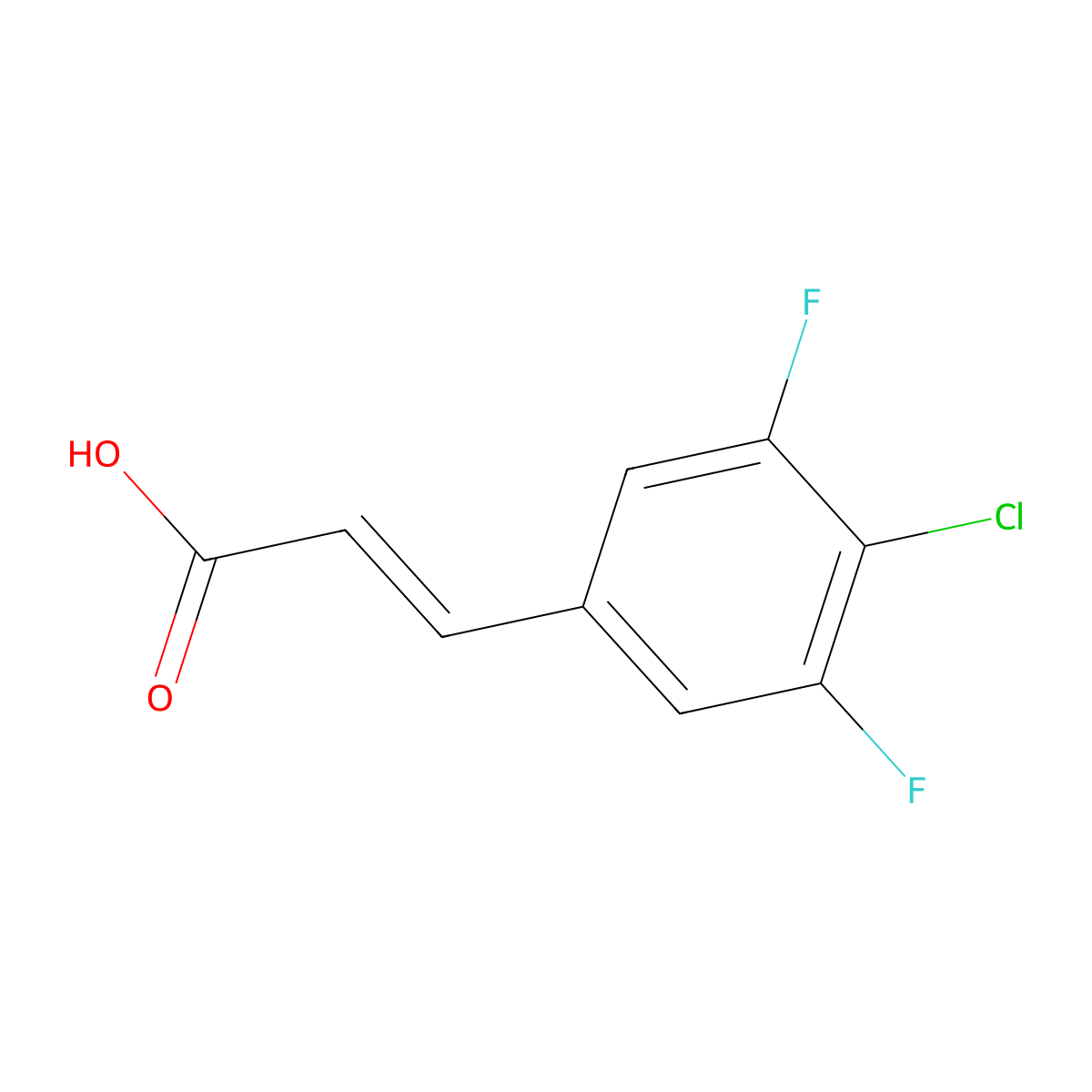 4-Chloro-3,5-difluorocinnamic acid molecular structure, CAS 1163258-83-0