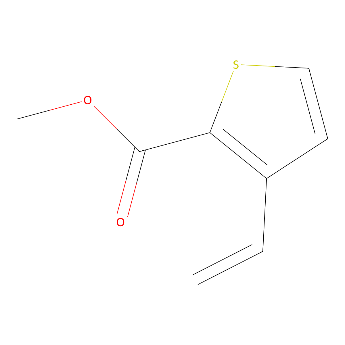 Methyl 3-ethenylthiophene-2-carboxylate molecular structure, CAS 1163277-35-7