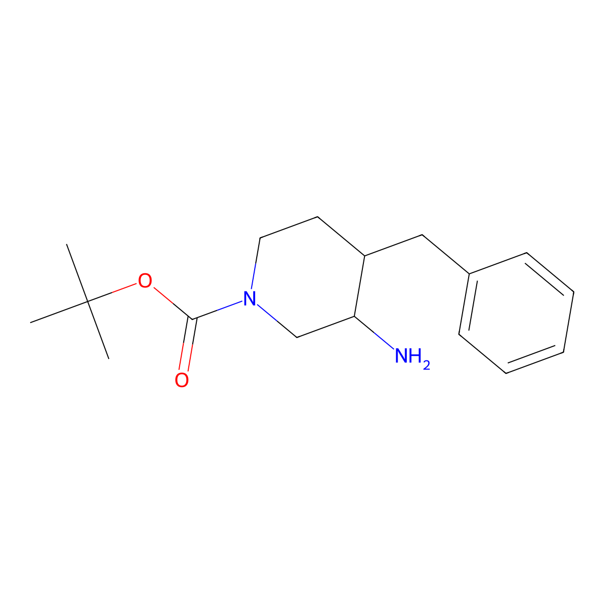 (3R,4S)-tert-Butyl 3-amino-4-benzylpiperidine-1-carboxylate molecular structure, CAS 1163282-65-2