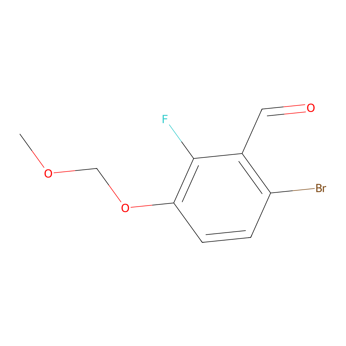 6-Bromo-2-fluoro-3-(methoxymethoxy)benzaldehyde molecular structure, CAS 1163283-36-0