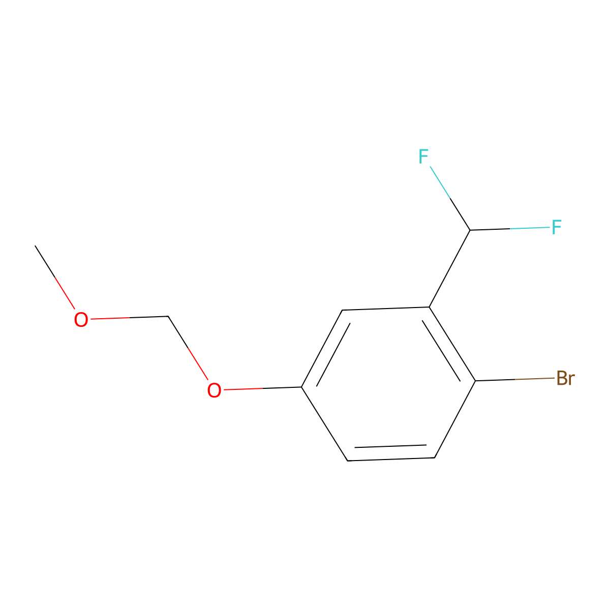 1-Bromo-2-(difluoromethyl)-4-(methoxymethoxy)benzene molecular structure, CAS 1163283-37-1