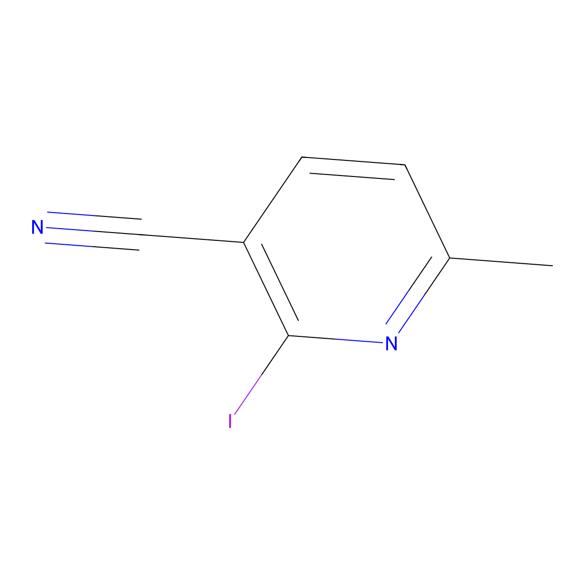 2-Iodo-6-methylpyridine-3-carbonitrile molecular structure, CAS 1163297-81-1