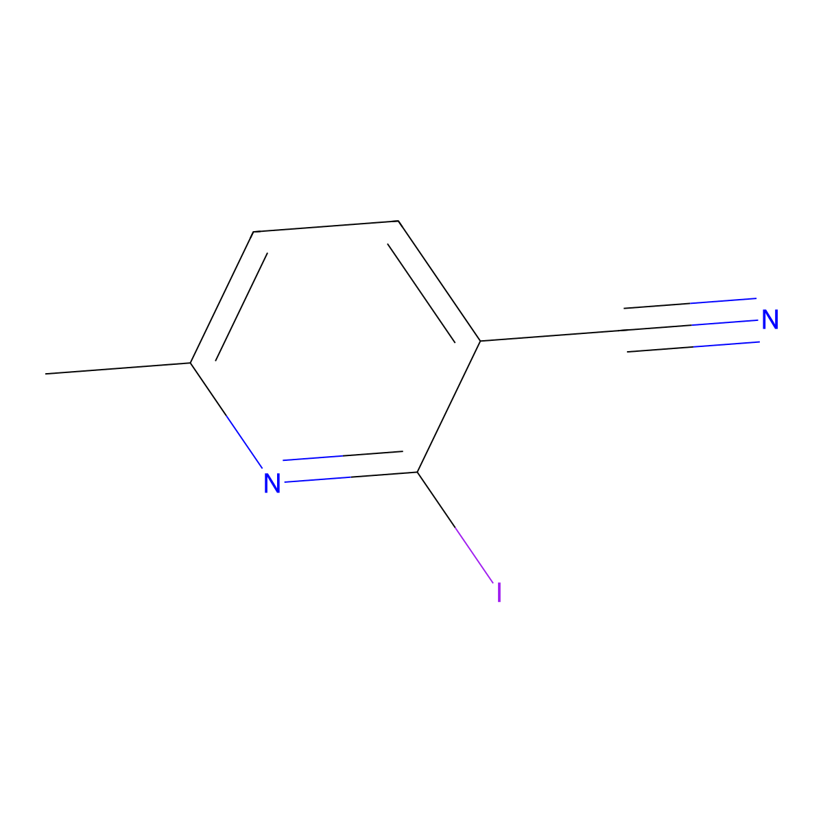 2-Iodo-6-methylpyridine-3-carbonitrile molecular structure, CAS 1163297-81-1