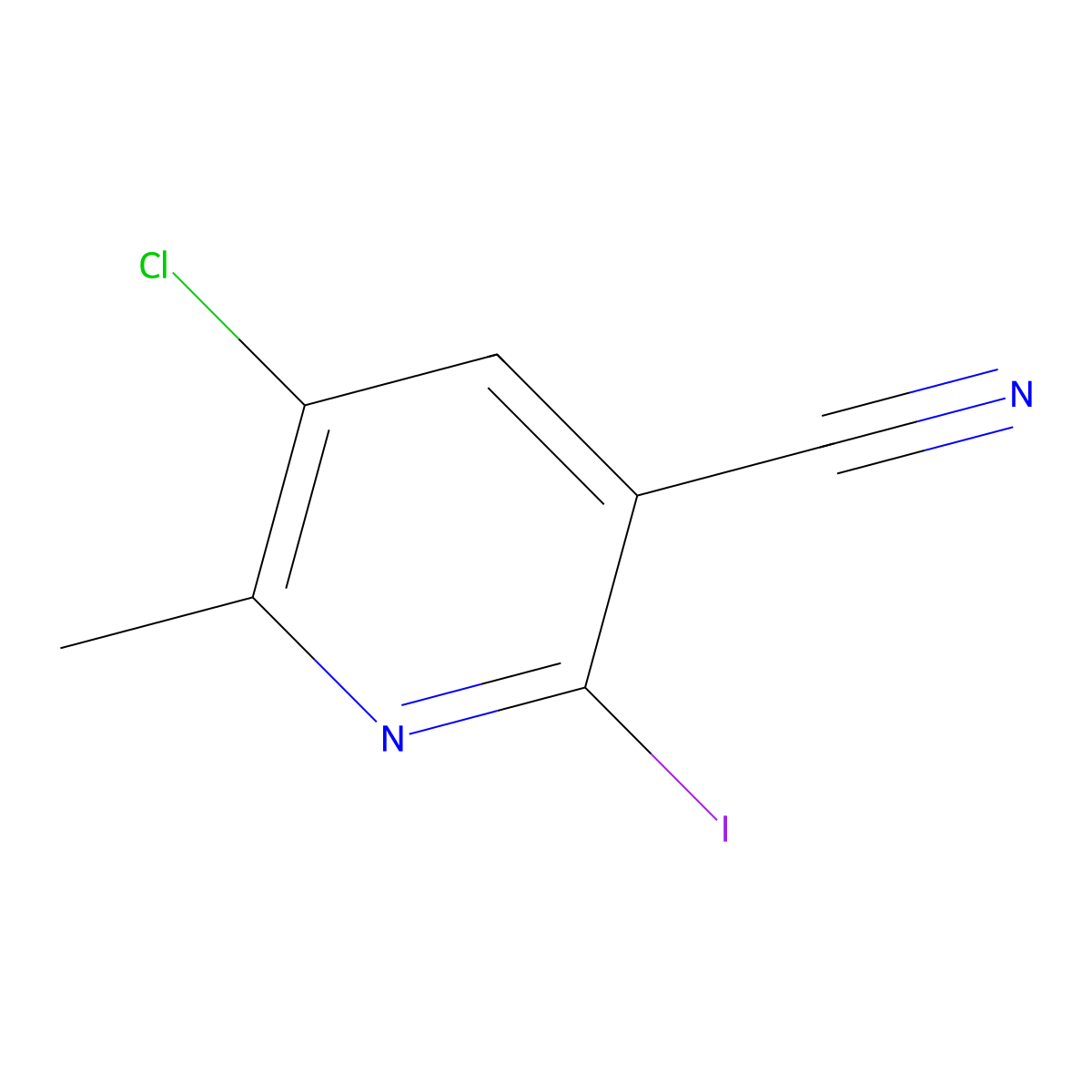 5-Chloro-2-iodo-6-methyl-nicotinonitrile molecular structure, CAS 1163297-84-4